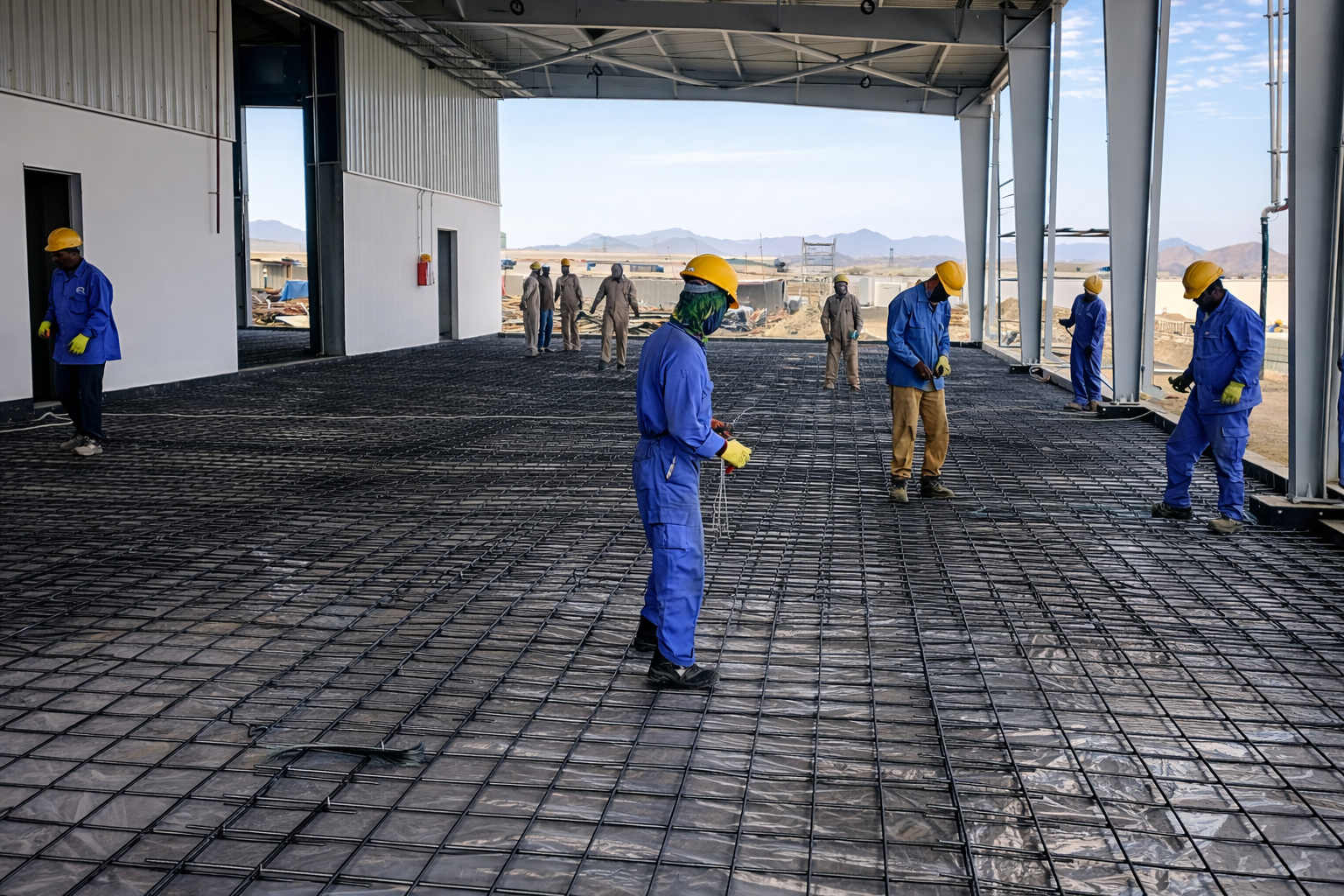 SFRC flooring construction in progress