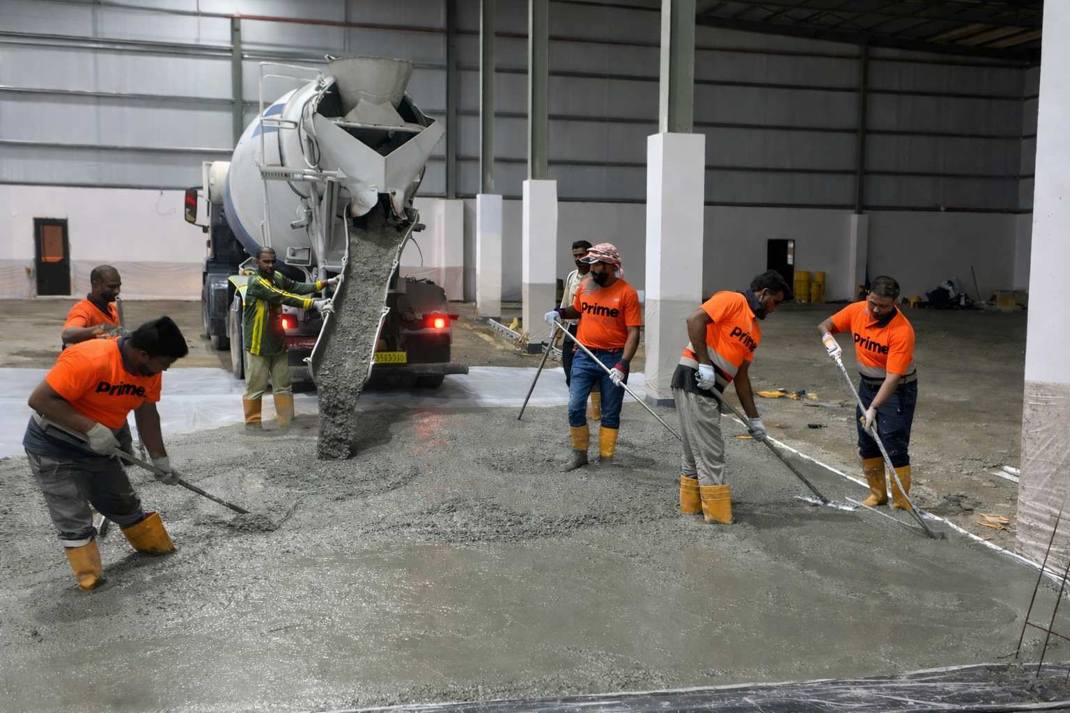 Reinforcement installation for industrial floor