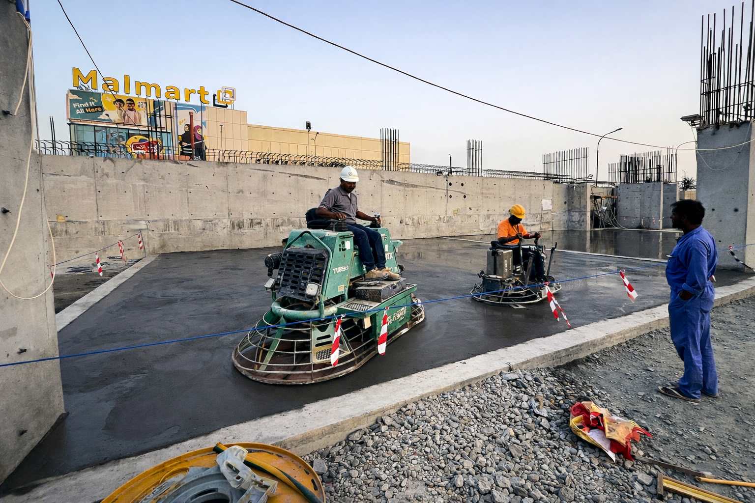 Large scale industrial concrete flooring