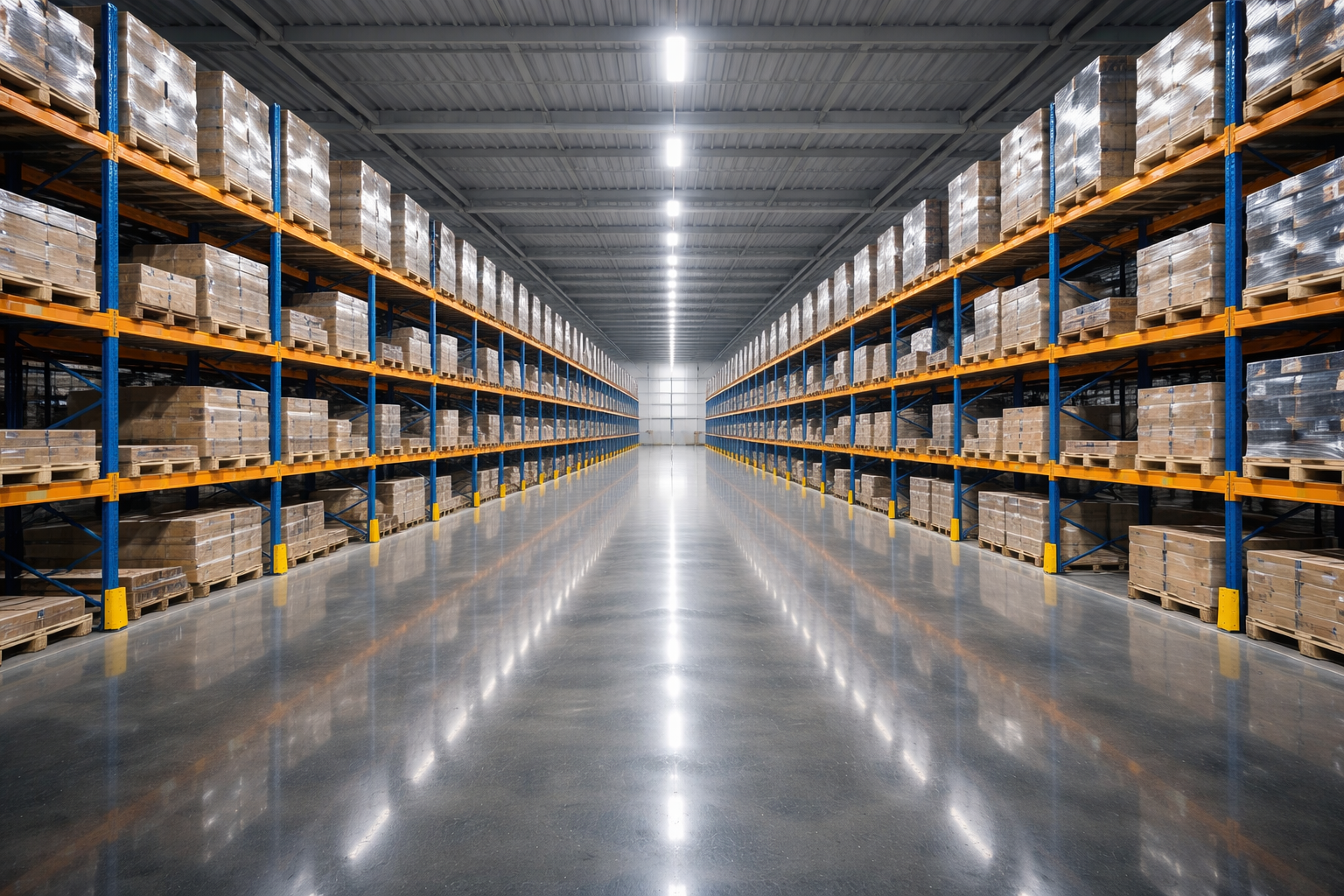 Night concreting industrial flooring project