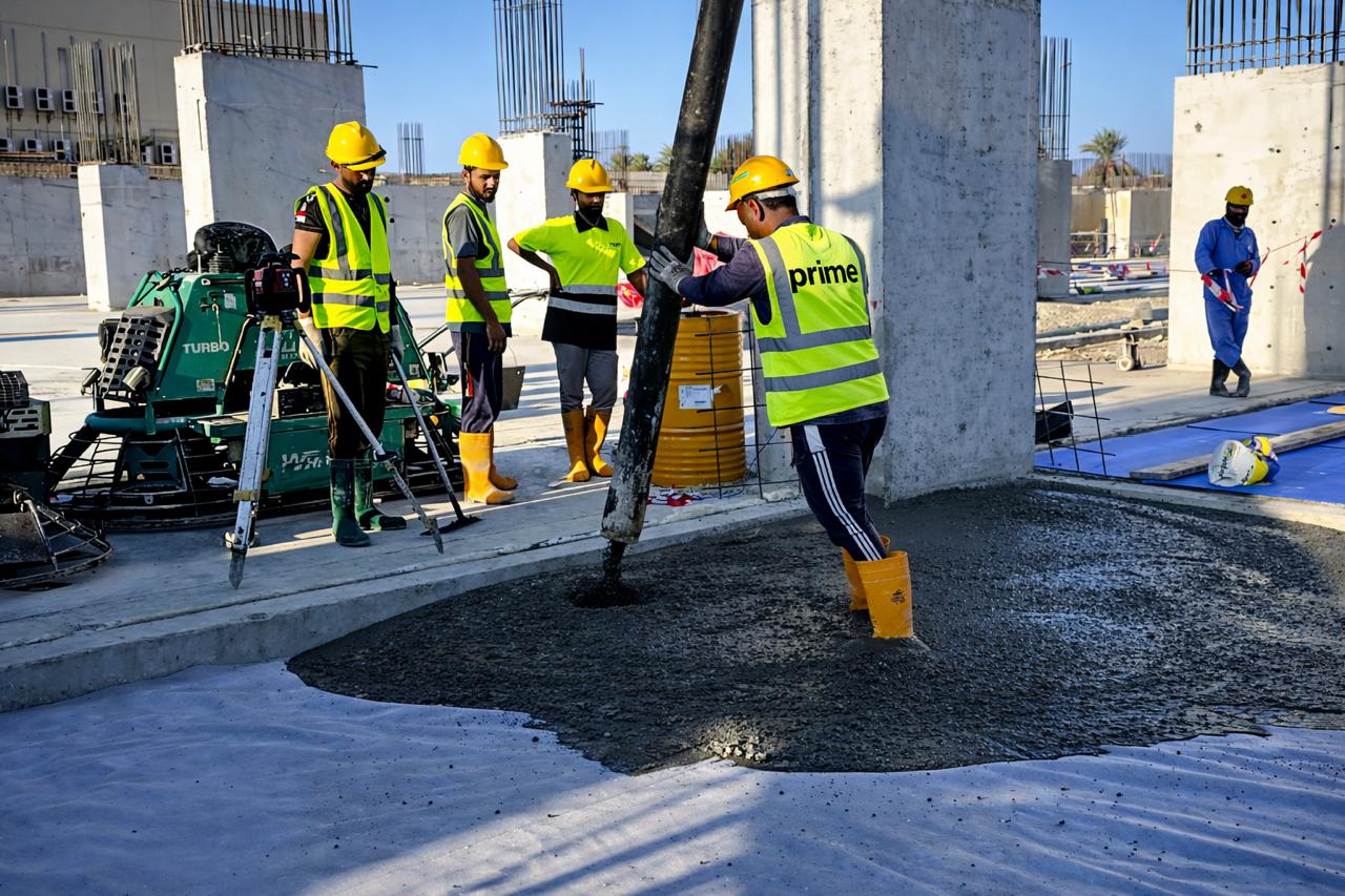 Industrial flooring construction work
